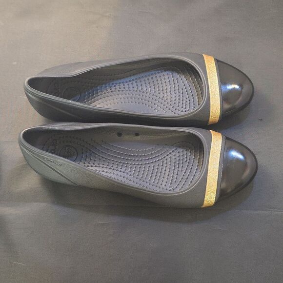 CROCS WOMENS BRYNN BALLET with TOE CAP AND SPARKLE TRIM FLATS - Picture 4 of 16